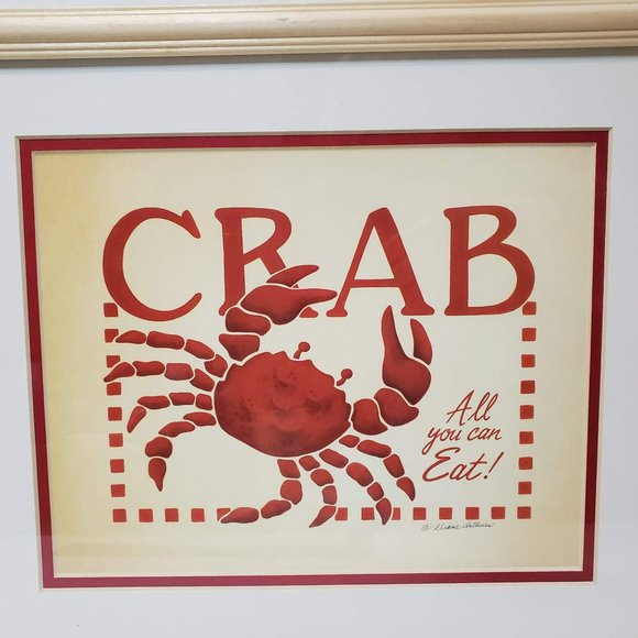 Crab Print, Signed Matted Framed, by artist Diane Arthurs, Discontinued - Picture 3 of 6